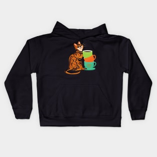 Easily Distracted by Cats and Coffee Kids Hoodie